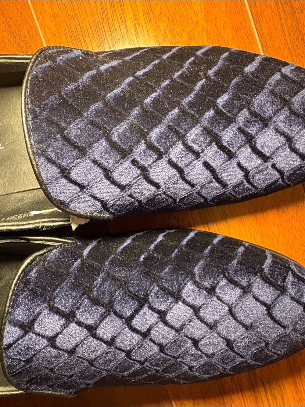 Navy Velvet Men's Slip-On Loafers - Picture 3 of 4